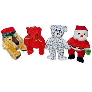 Vintage TY Jingle Beanie Babies Festive Holiday Christmas Bears Dog Santa Claus